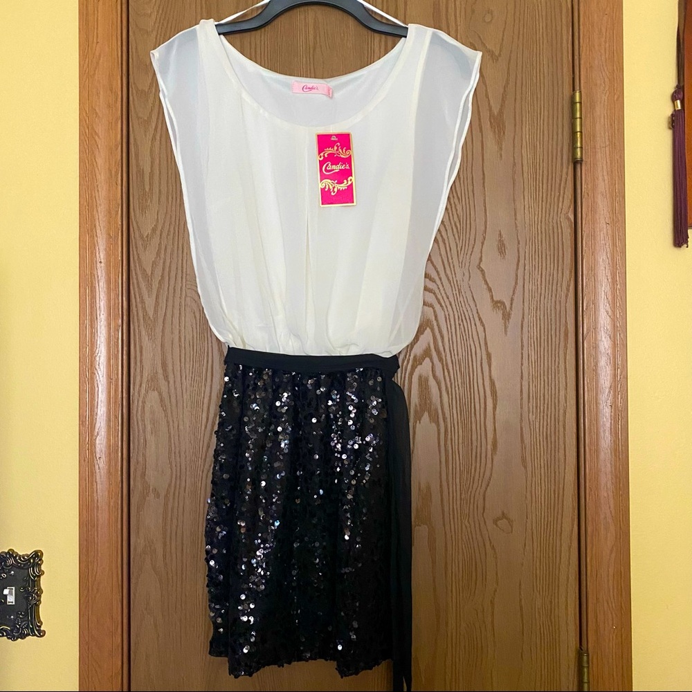 Junior’s Candie’s Dress with Sequins, NWT, Size S
